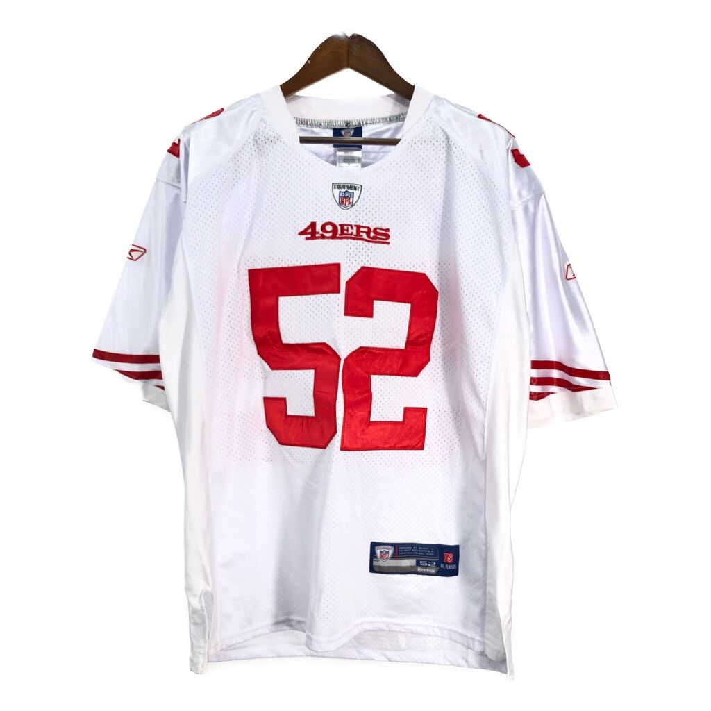 Reebok リーボック NFL サンフランシスコ 49ers ユニフォーム ゲームシャツ プロチーム ホワイト メンズ 52 古着 U1216