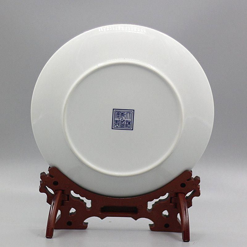 清乾隆青花双鳳紋磁器皿 景徳鎮 陶磁器 装飾品 現代工芸品 美術品 置物 大清乾隆龍鳳呈祥青磁皿 景徳鎮 陶磁器 装飾品 現代工芸品美術品
