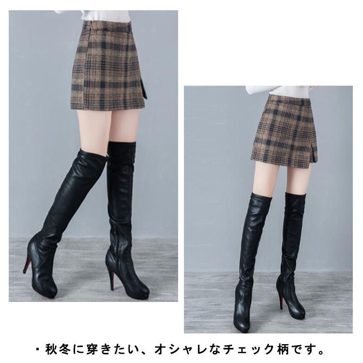 ミニスカート ショートパンツ キュロット チェック柄 ミニスカ