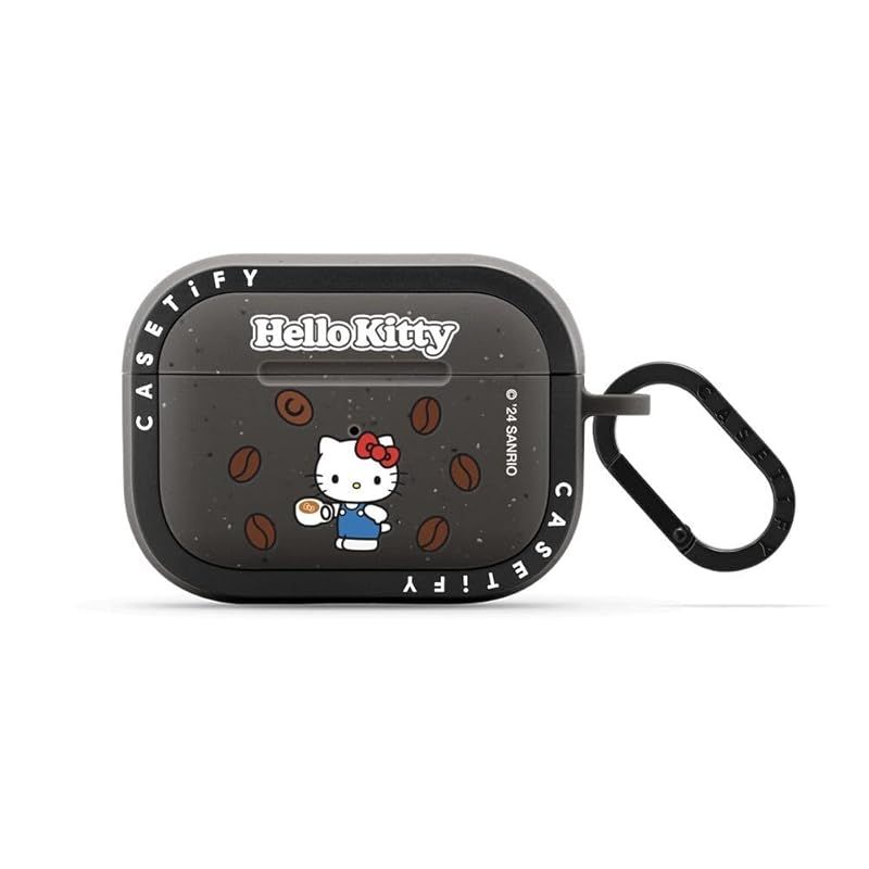 CASETiFY バウンス AirPods Pro ケース 第1世代 - 第2世代 - Hello Kitty Coffee Earbuds Case - マットチャコール