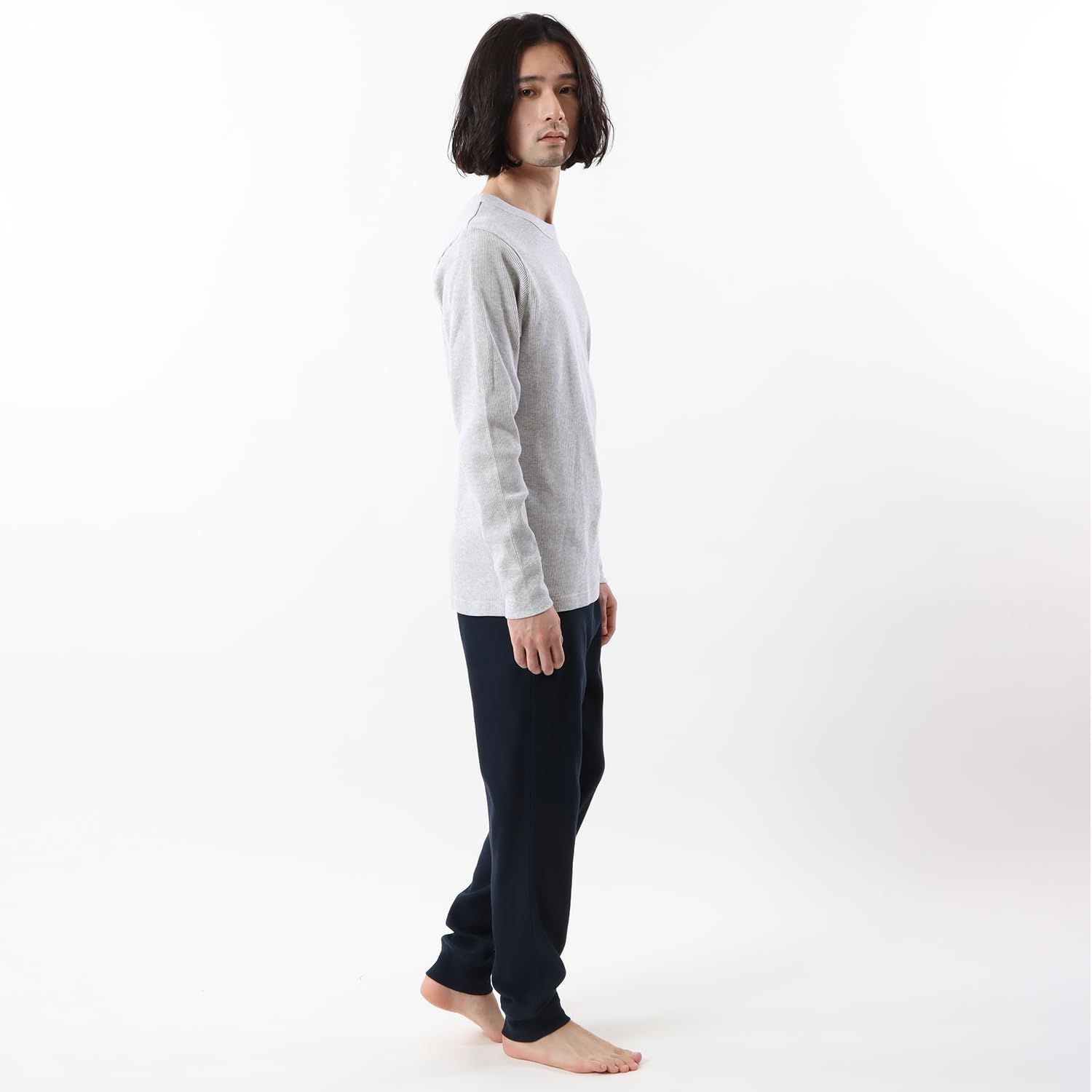 【人気商品】サーマル 防寒 あたたかい ロングTシャツ 丸首 長袖 無地 ワッフル [ヘインズ] Beefy サーマルクルーネックロングスリーブ HM4-Q103 メンズ