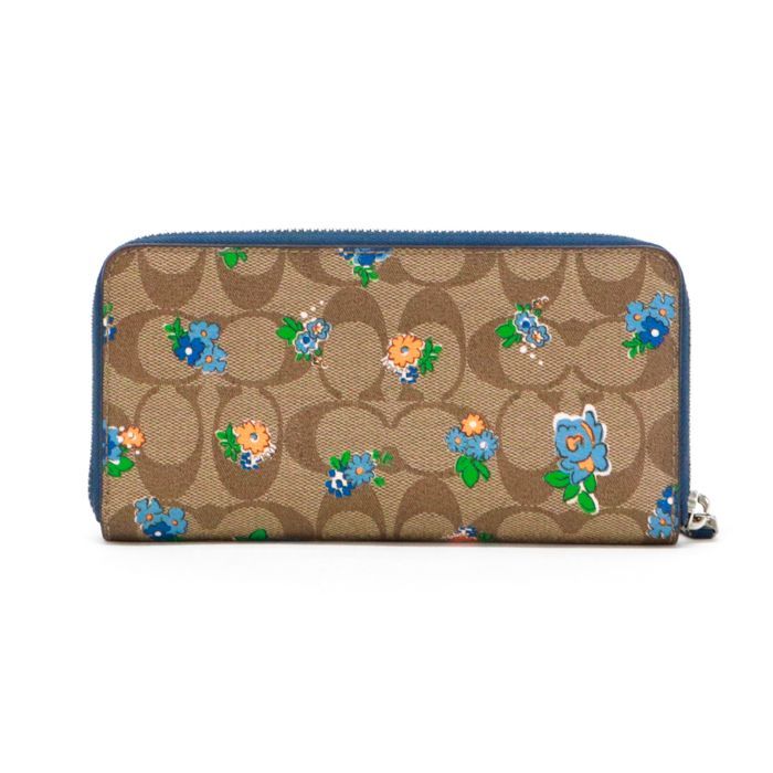 コーチ COACH ジップラウンド ウォレット レザー PVC シグネチャー 