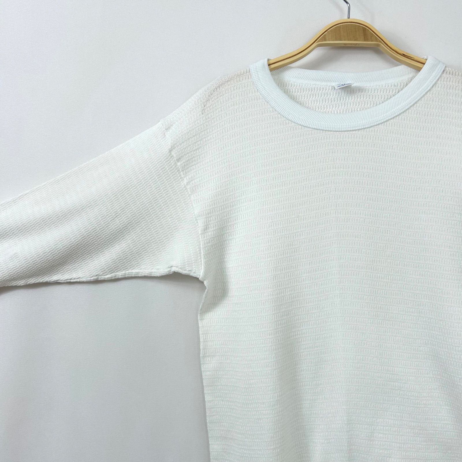 ロンT 長袖ヴィンテージシャツ　くすみブルー　ビンテージ　vintage 古着 90s USA製 rel e vant 文学 本 歴史 音楽 マルチ アート