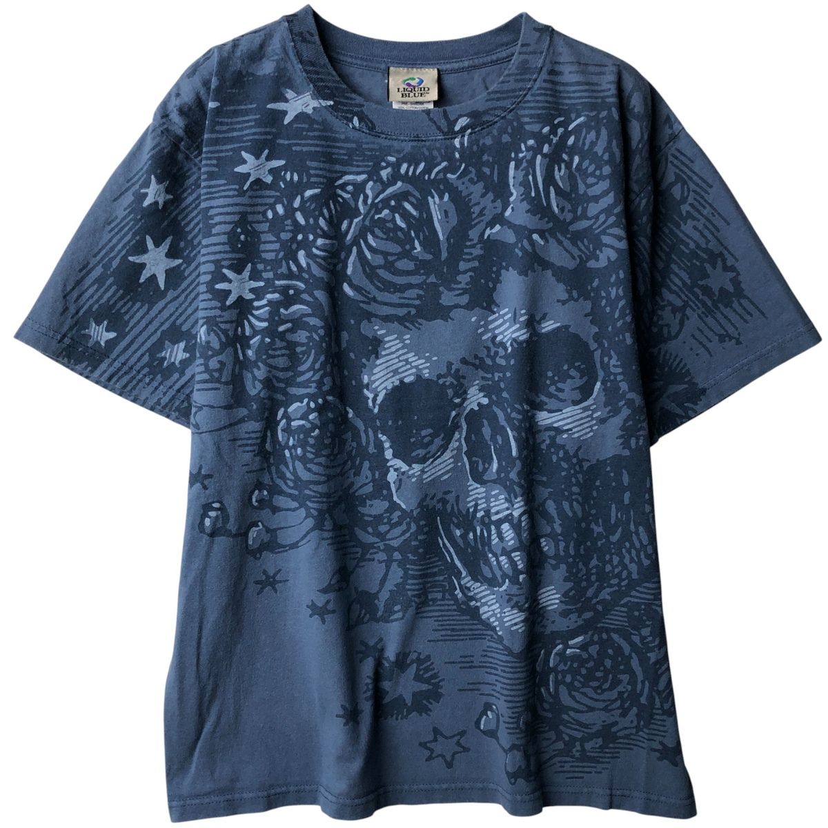 古着 GRATEFUL DEAD グレイトフルデッド ドクロ柄 スカル柄 オールオーバープリント バンドTシャツ バンT メンズM相当|eaa591566