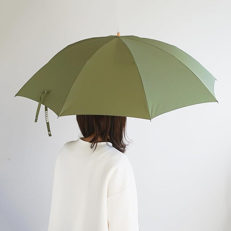 ミラトーレ 55 8本骨 畳まずに持てる折り畳み傘 メンズ レディース 超撥水生地 コンパクト 軽い 長傘にもなる 2段折りたたみ傘 傘専門店 小宮商店 折55×8本 セージグリーン