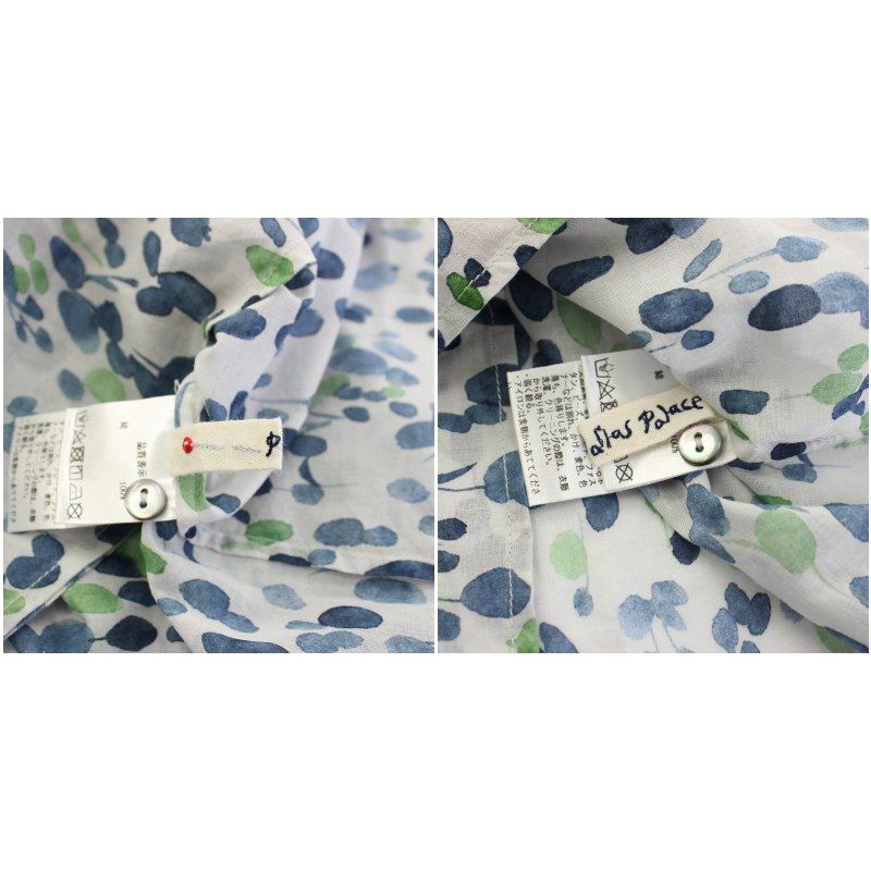 パラスパレス Pallas Palace ブラウス バンドカラー 半袖 総柄 2