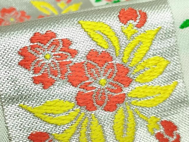 平和屋本店□極上 龍村美術織物 たつむら 太鼓柄 本袋帯 花奔文 金銀糸