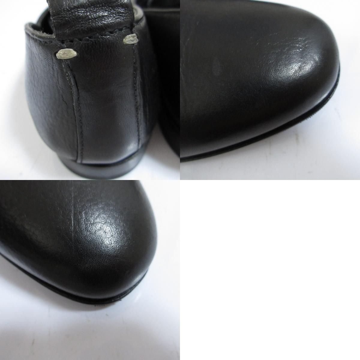 美品 マーガレットハウエル オールレザー ラウンドトゥ フラットパンプス 黒 美品 マーガレットハウエル オールレザー ラウンドトゥ フラット