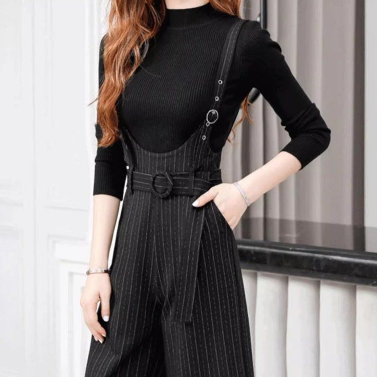 ベルト風ショルダー✖️ジップスリットセットアップM｜オフィス