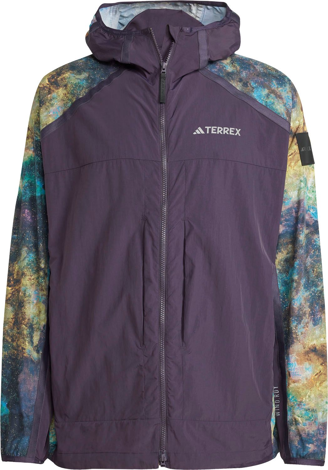 アディダス adidas アウトドア ナショナル ジオグラフィック WIND.RDY ジャケット 防風 防寒 ルーズフィット ゆったり フルジップ フード メンズ 男性 上着 トップス ウェア KQU65 JD5839 オーロラブラック