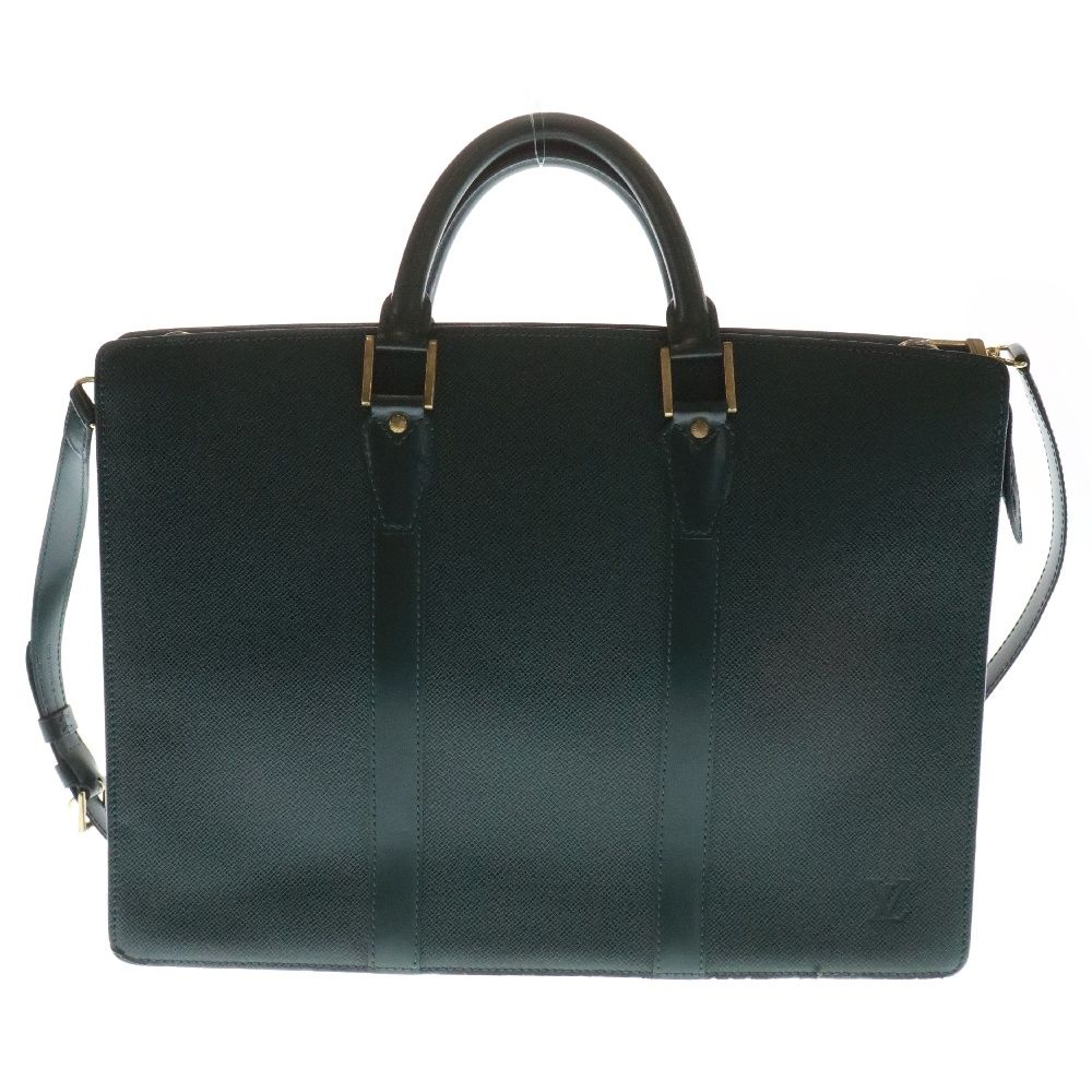 PRADA サフィアーノレザー ビジネスバッグ 2way 三角ロゴ 紺 A4可 定価