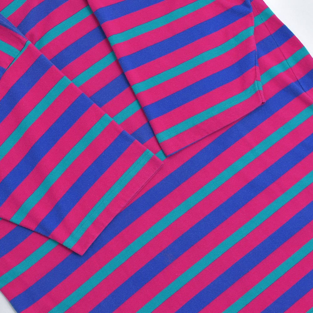 90s アメリカ製 LANDS'END ランズエンド マルチカラー ボーダーT