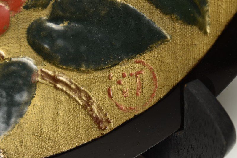 蔵A3329a 木彫彩色螺鈿細工黒塗 斫り盆 飾盆 大鉢 30.5㎝ WWW_IBETON_RU