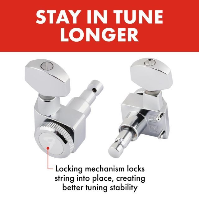 Fender チューニングペグ Locking Stratocaster®|Telecaster® Tuning Machines Polished Chrome 6