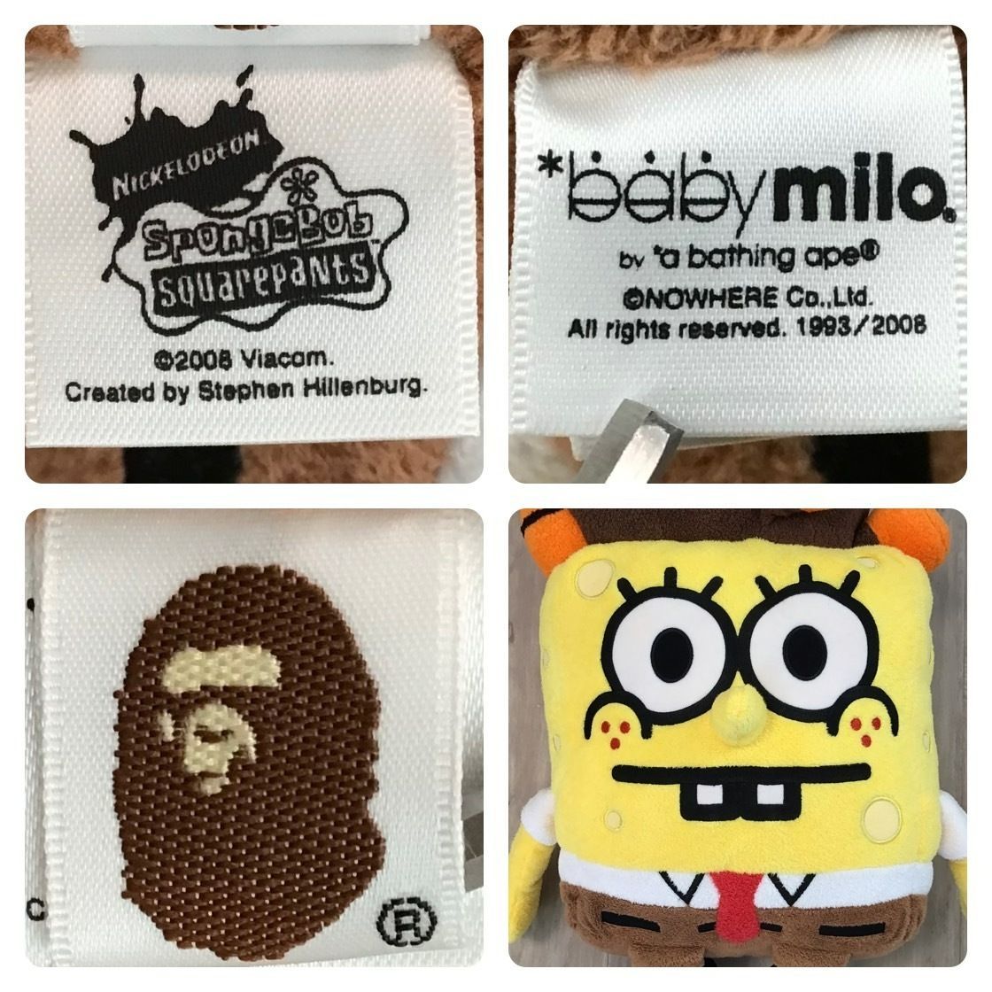 BAPE スポンジボブ マイロ ぬいぐるみ エイプ Ape スポンジボブ milo ストラップ ぬいぐるみ エイプ ☆新品
