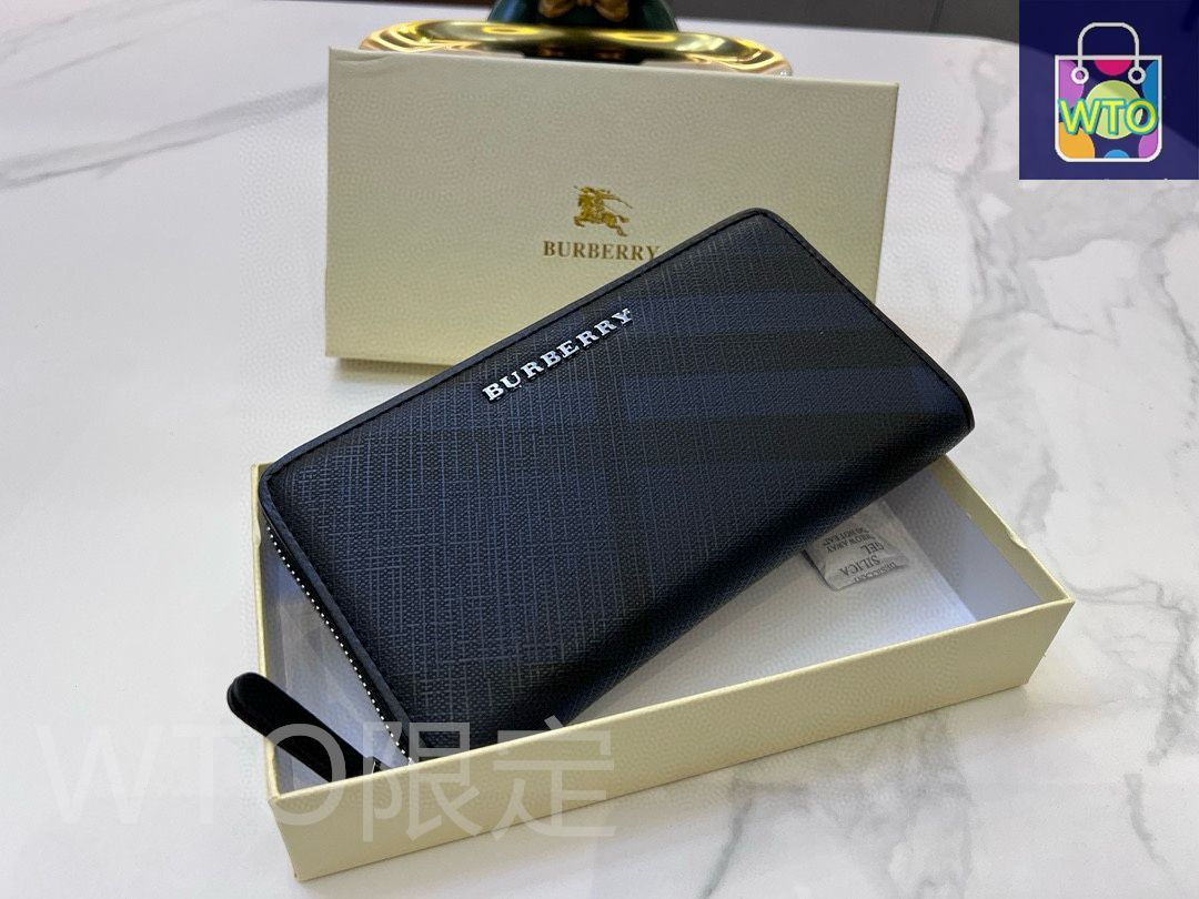 tks BURBERRY メンズ長財布 1日だけ使用 美品 今日特価】Burberry メンズウォレット, 高級レザー使用, 実用的