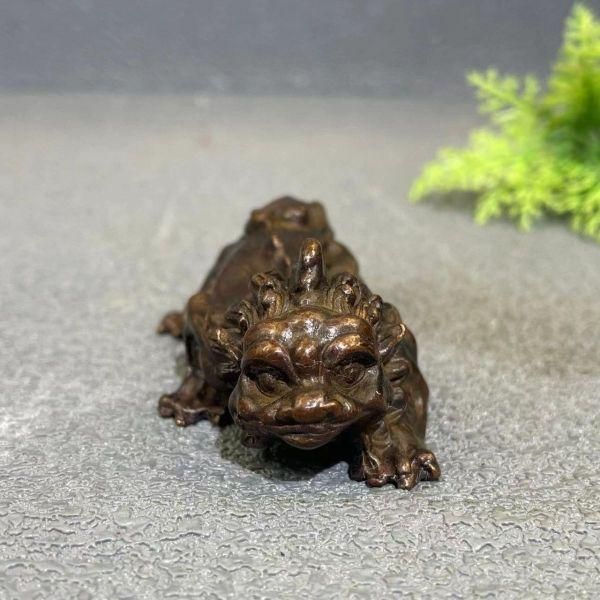 銅細工 ダックのネコ 茶寵 摆件 装飾品 工芸品 美術品 置物