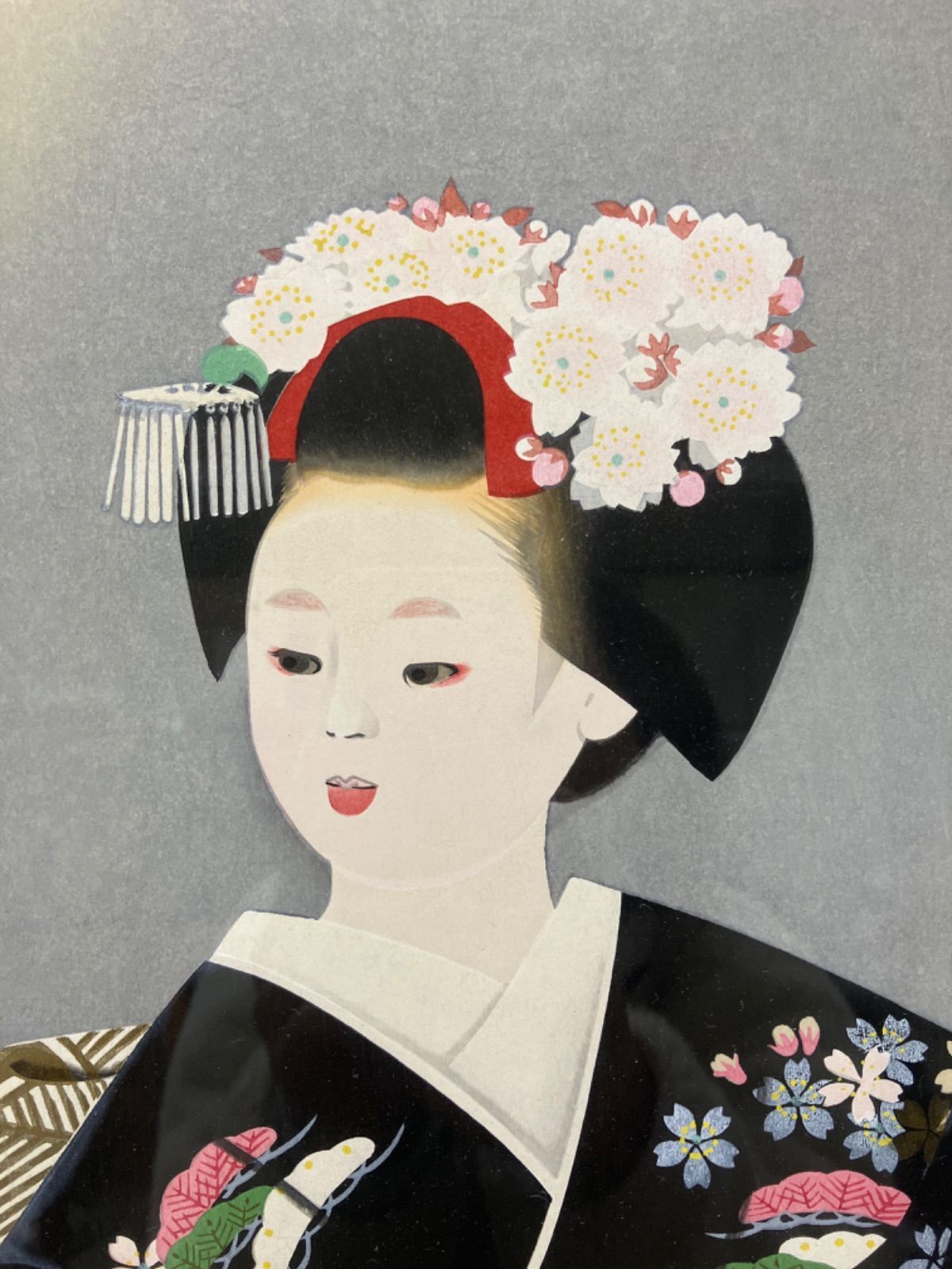 海老名正夫 「舞子」木版画 28/100 - メルカリ