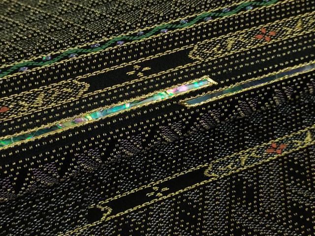 帯2471 ●京の名工 中村 桂一 菱鳥籠図文 螺鈿輪奈織 六通 袋帯 専用帯2471 ○京の名工 中村 桂一 菱鳥籠図文 螺鈿輪奈織 六通