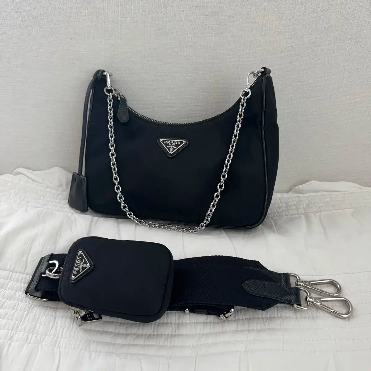 PRADA プラダ Re-Edition リエディション 2005 Re-Nylon バッグ ナイロン テスート チェーン ホーボーバッグ