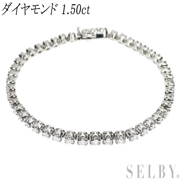 Pt900 ダイヤモンド ブレスレット 1.50ct テニス - メルカリ