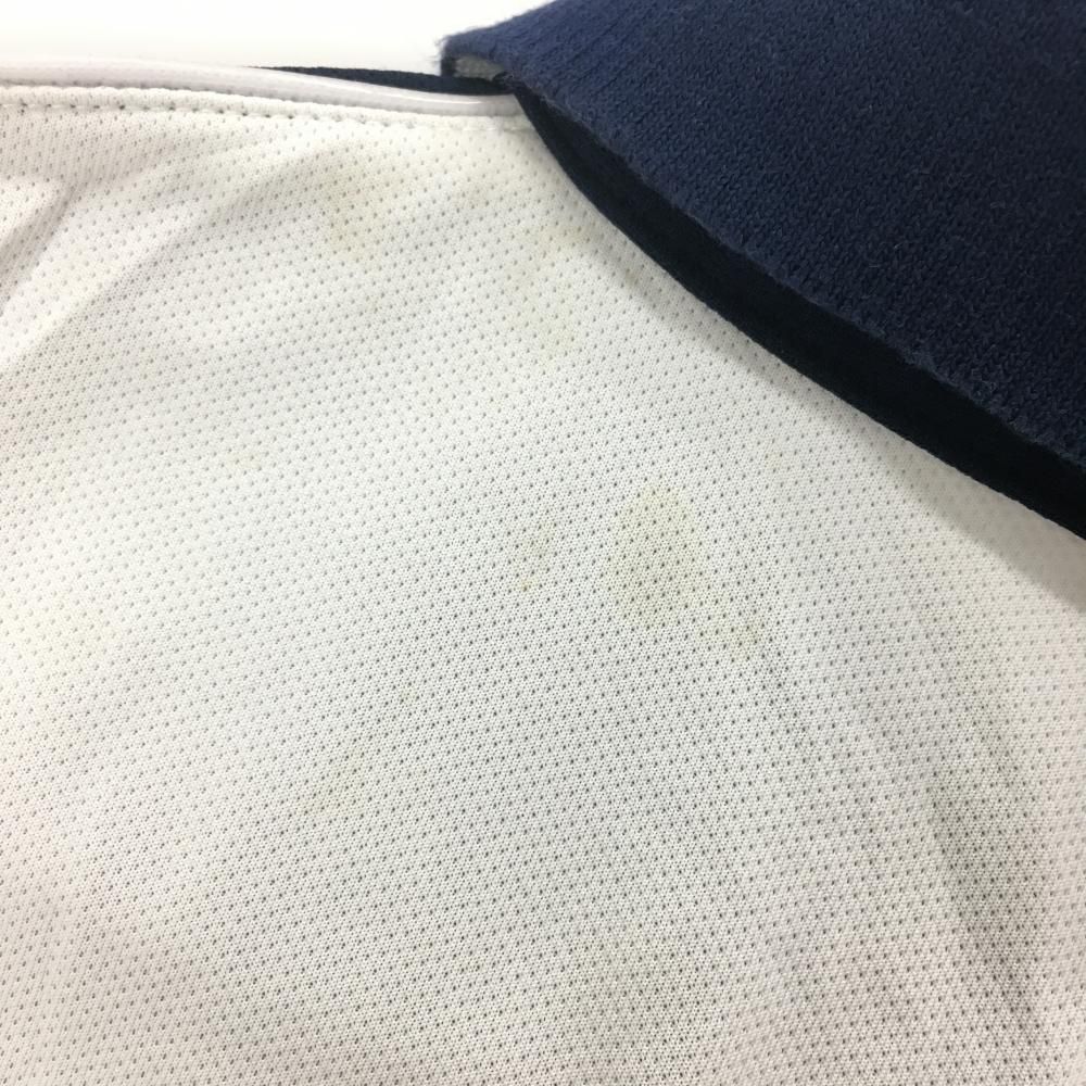 SALE価格トライアングルスクエア 半袖ポロシャツ 白×ネイビー　バイカラー メンズ M ゴルフウェア Trianglesquare POLO Ralph Lauren ボーダー柄 ポロシャツ M