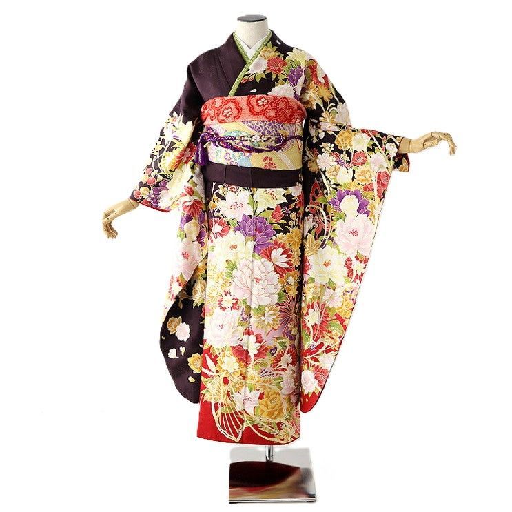 振袖 身長147-162cm 紫 pu-020