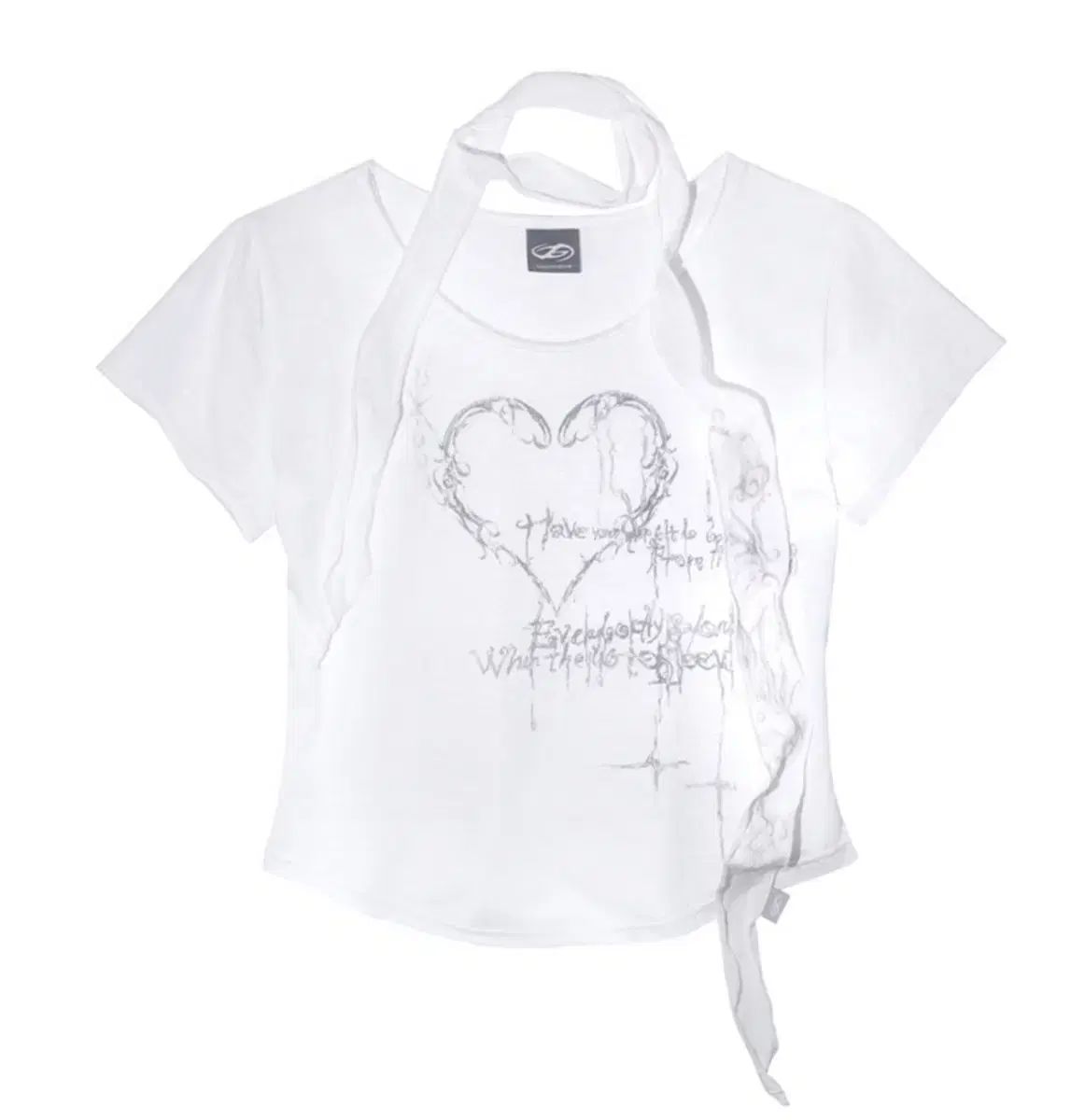 ☆25SS☆オーナメントプリントトップス/hug your skin☆ HUG YOUR SKIN(ハグユアースキン) ハートオーナメント スカーフ