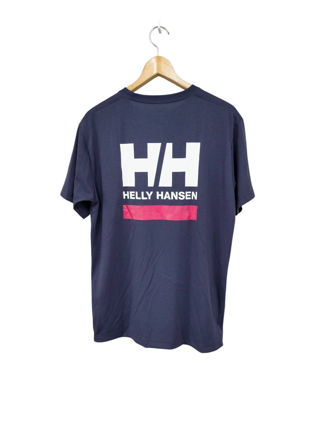 ヘリーハンセン◇メンズ バックプリント ロゴ 半袖Tシャツ ネイビー XL 