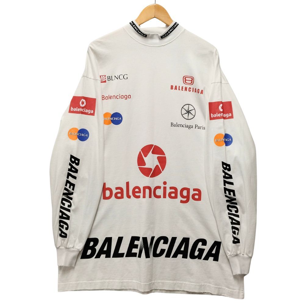 BALENCIAGA バレンシアガ 23SS 品番 767879 TPVE9 TOP LEAGUE オーバーサイズ ロングスリーブ Ｔシャツ ホワイト サイズ2 正規品 / 35998