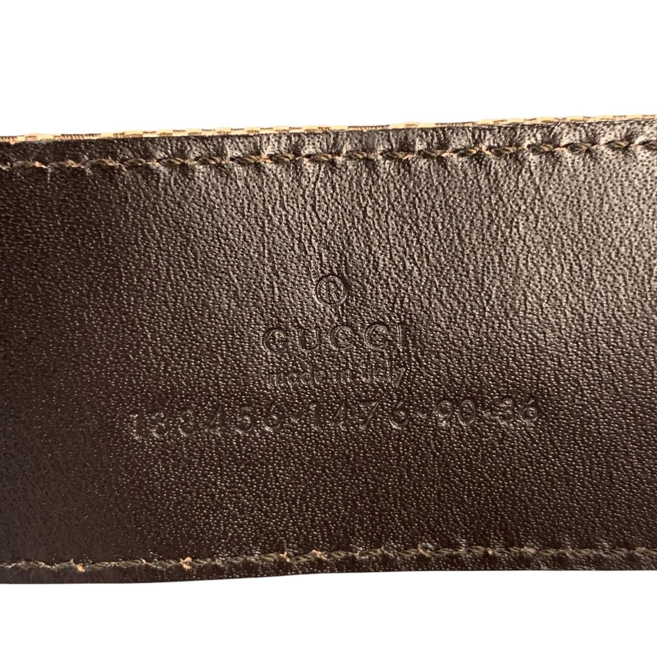 ♪02161 GUCCI グッチ バックルバンブーベルト キャメル GGキャンパス