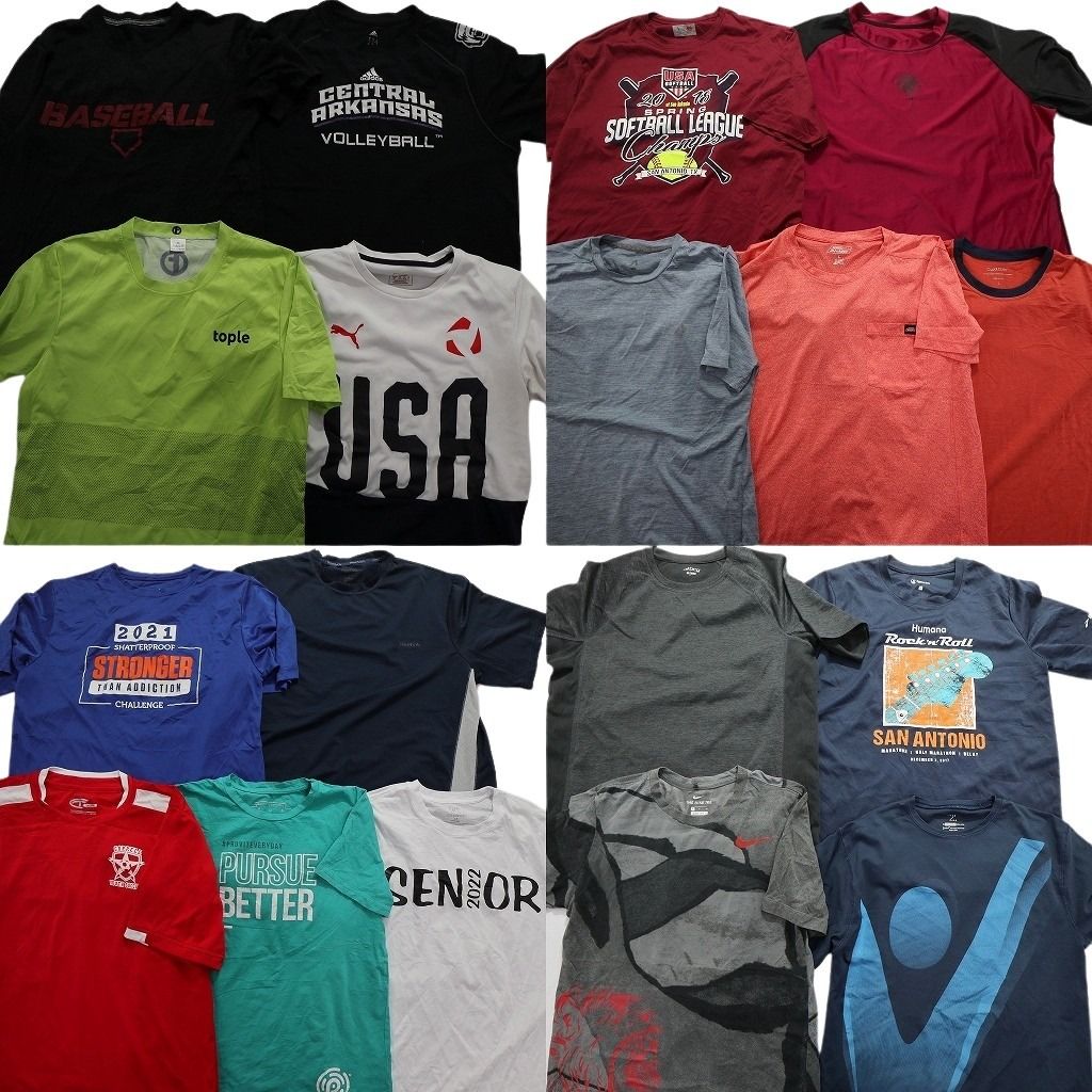 古着卸 まとめ売り ストレッチ素材 半袖Tシャツ 18枚セット (メンズ XS /S /M /XL /L ) ナイキ ディッキーズ 中古 古着 MY0113