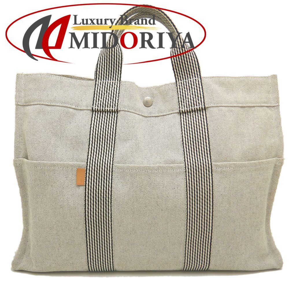HERMES エルメス ニューフールトゥMM トートバッグ キャンバス ライト