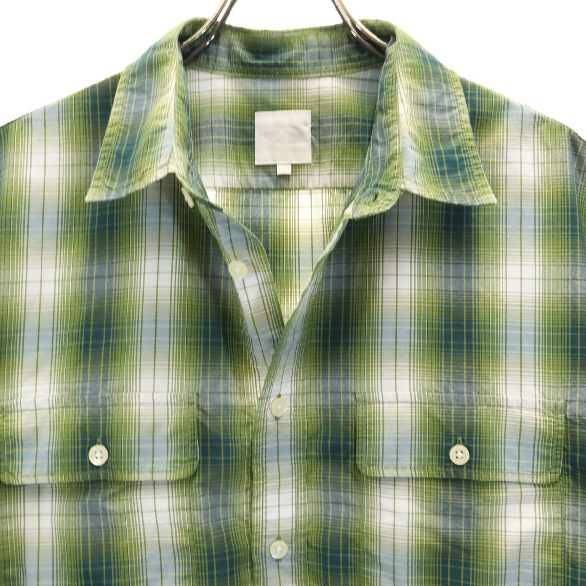 年末のプロモーション NORTH THE FACE L シャツ 半袖 チェック柄 ノースフェイス トップス