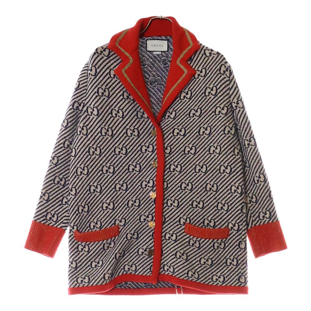 GUCCI (グッチ) Wool Knit Jacket GG総柄 ウールニット