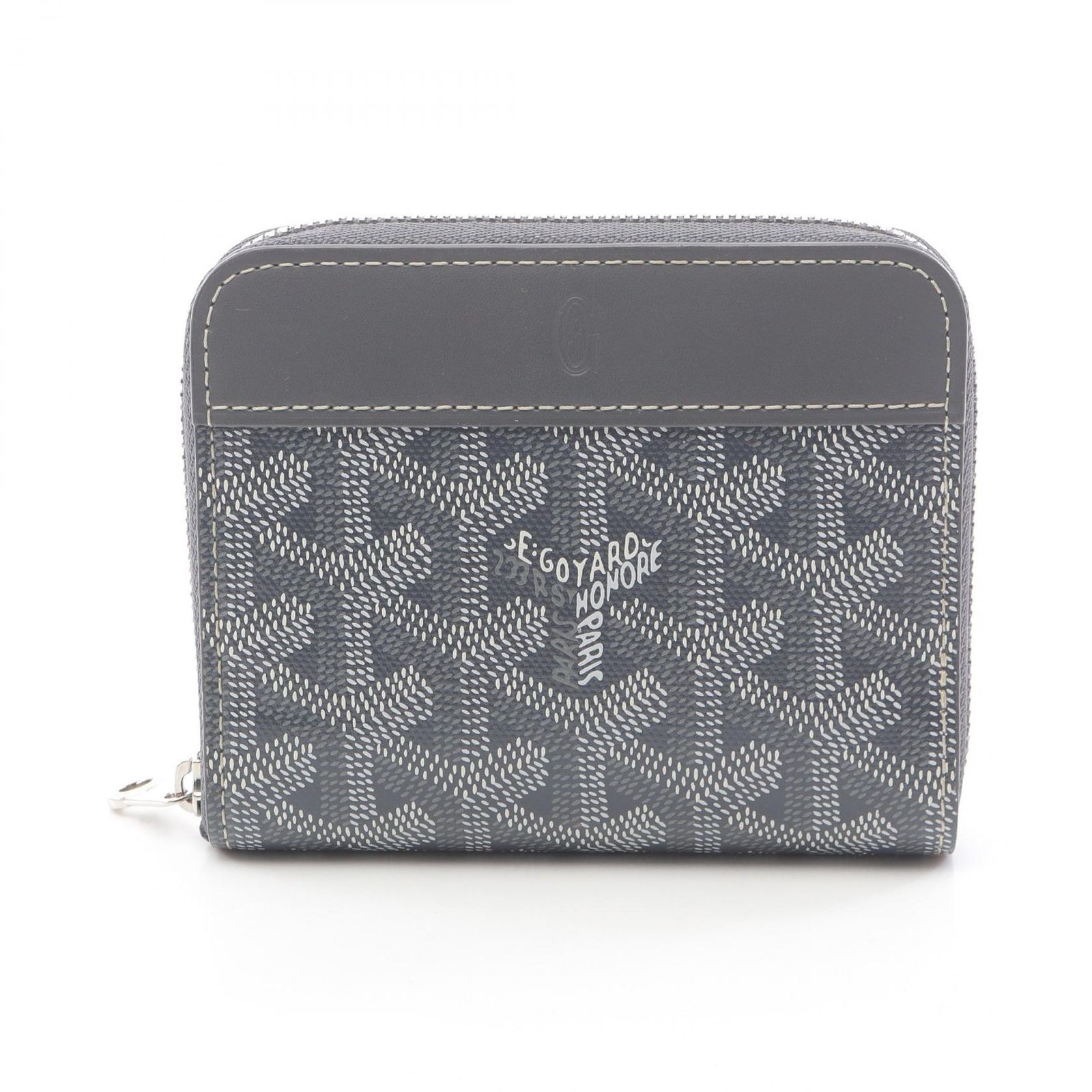 ゴヤール GOYARD コインケース マティニョンPM グレー PVCコーティングキャンバス レザー マティニョンPM ユニセックス Used A
