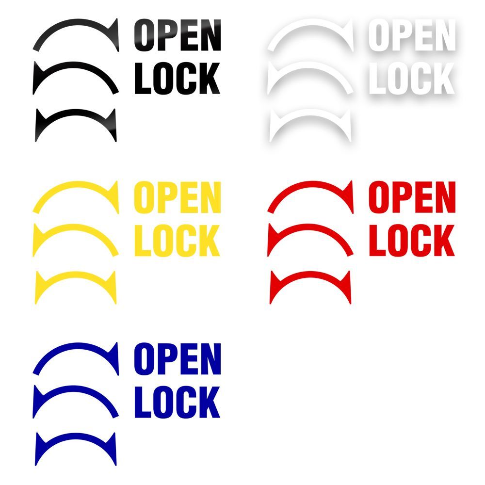 開ける 閉める 矢印ステッカー (100mm) 右回転 左回転 OPEN LOCK CLOSE