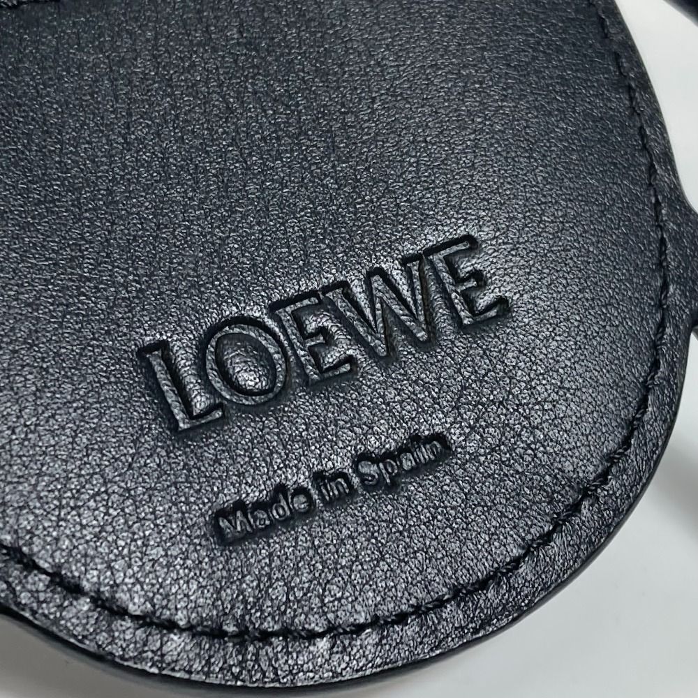 ロエベ 昆虫 キーホルダー チャーム レザー ブラック×シルバー