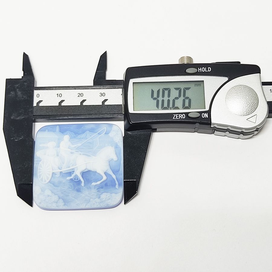 併売商品※◇中古美品◇ストーンカメオ ルース 馬車 約40.1×40.2mm 約