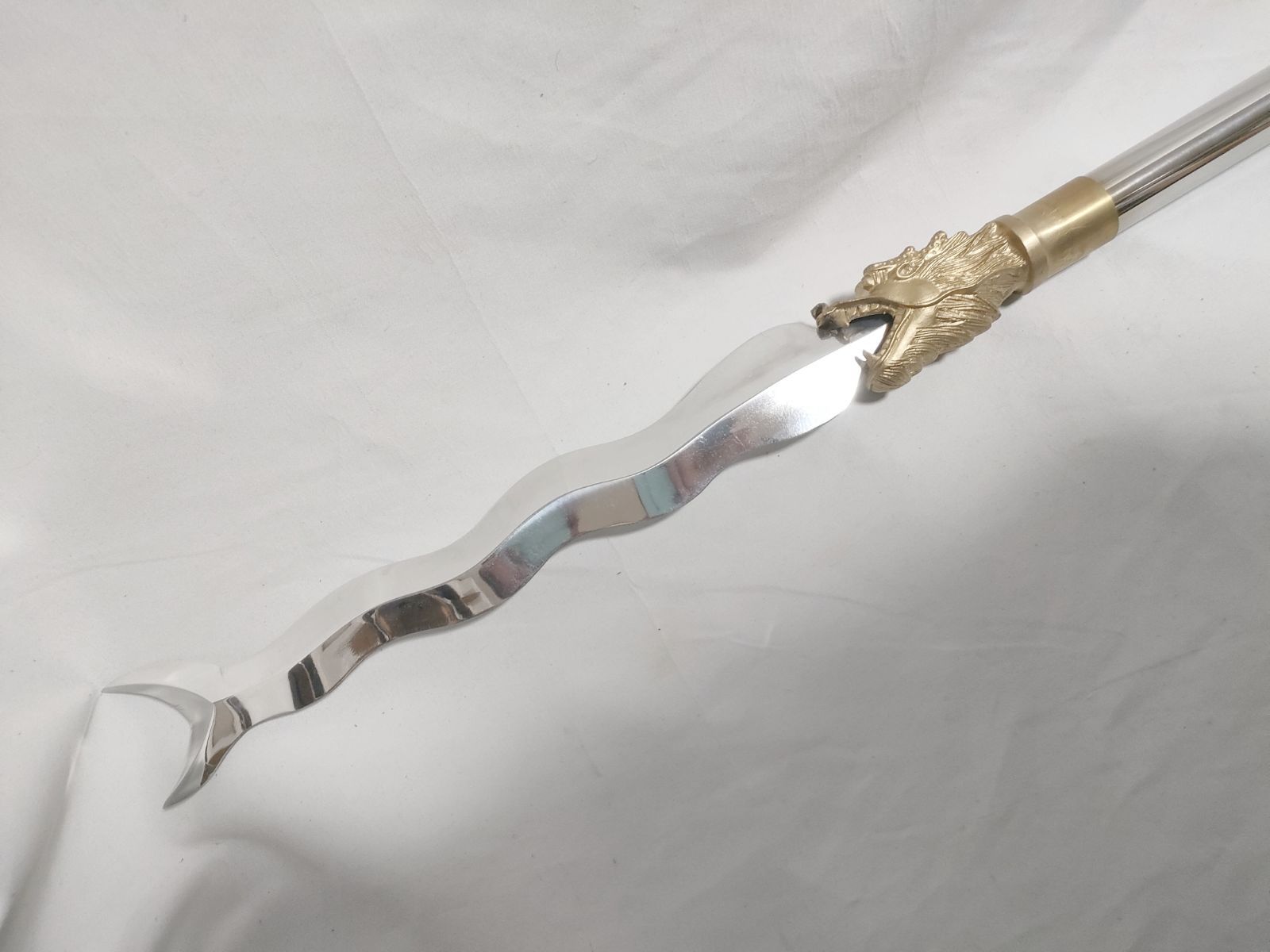 サンプル品 豪華版蛇矛 約2m アルミ合金刀身 総金属仕様 長器械シリーズ2④ 模造刀 中国剣 太 拳演武用