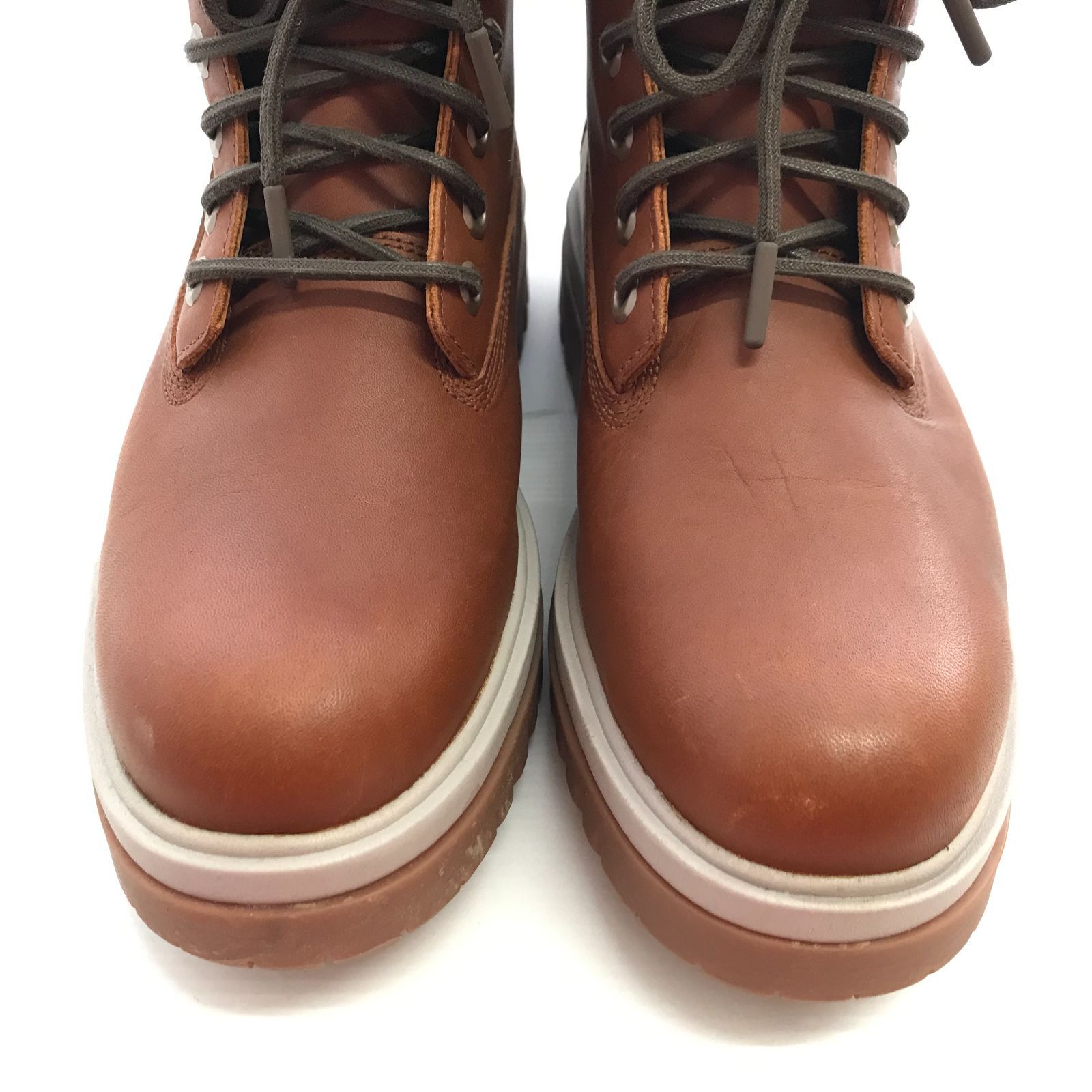 Timberland ティンバーランド ウォータープルーフ レースアップブーツ A9819 US8W ブラウン メンズ 靴