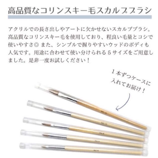 ❗️4本 コリンスキー スカルプ ブラシ，金属製キャップ：4，6，8，10