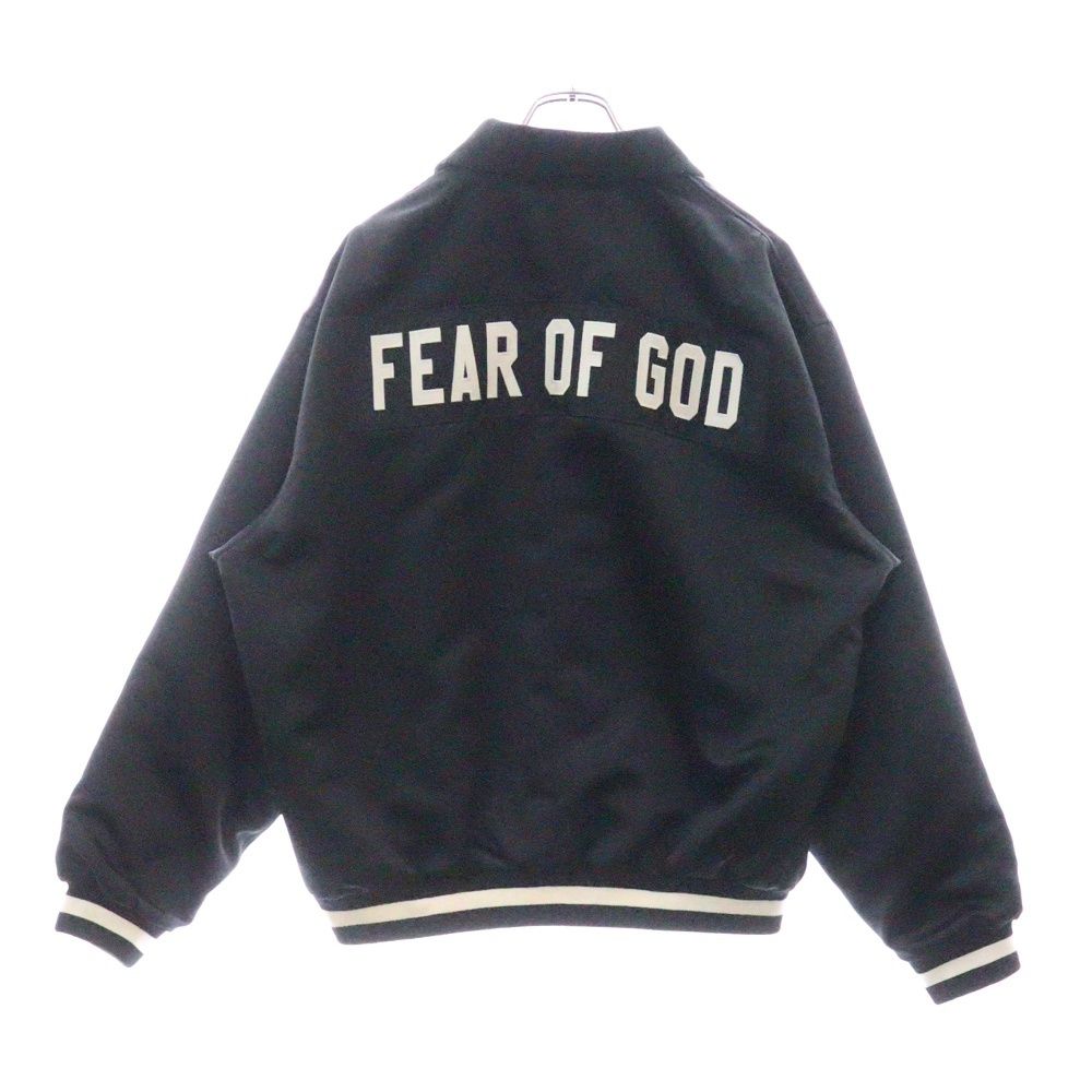 FEAR OF GOD フィアオブゴッド FIFTH COLLECTION 5th コレクション サテン ハーフジップ ベースボールジャケット ブラック 5C17N