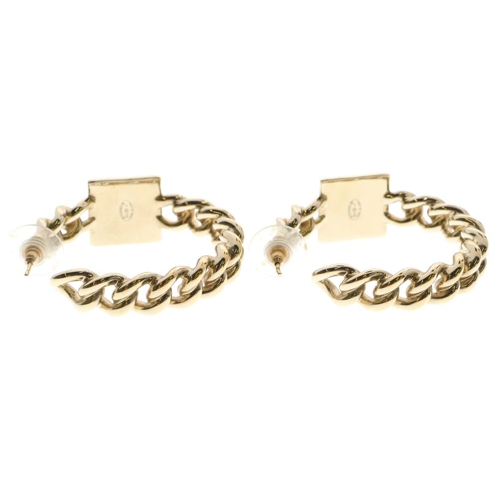 即日発送！シャネル ピアス ココマーク フープ ゴールド金具 2001年春01P CHANEL (シャネル) ココマーク チェーンフープピアス レディース