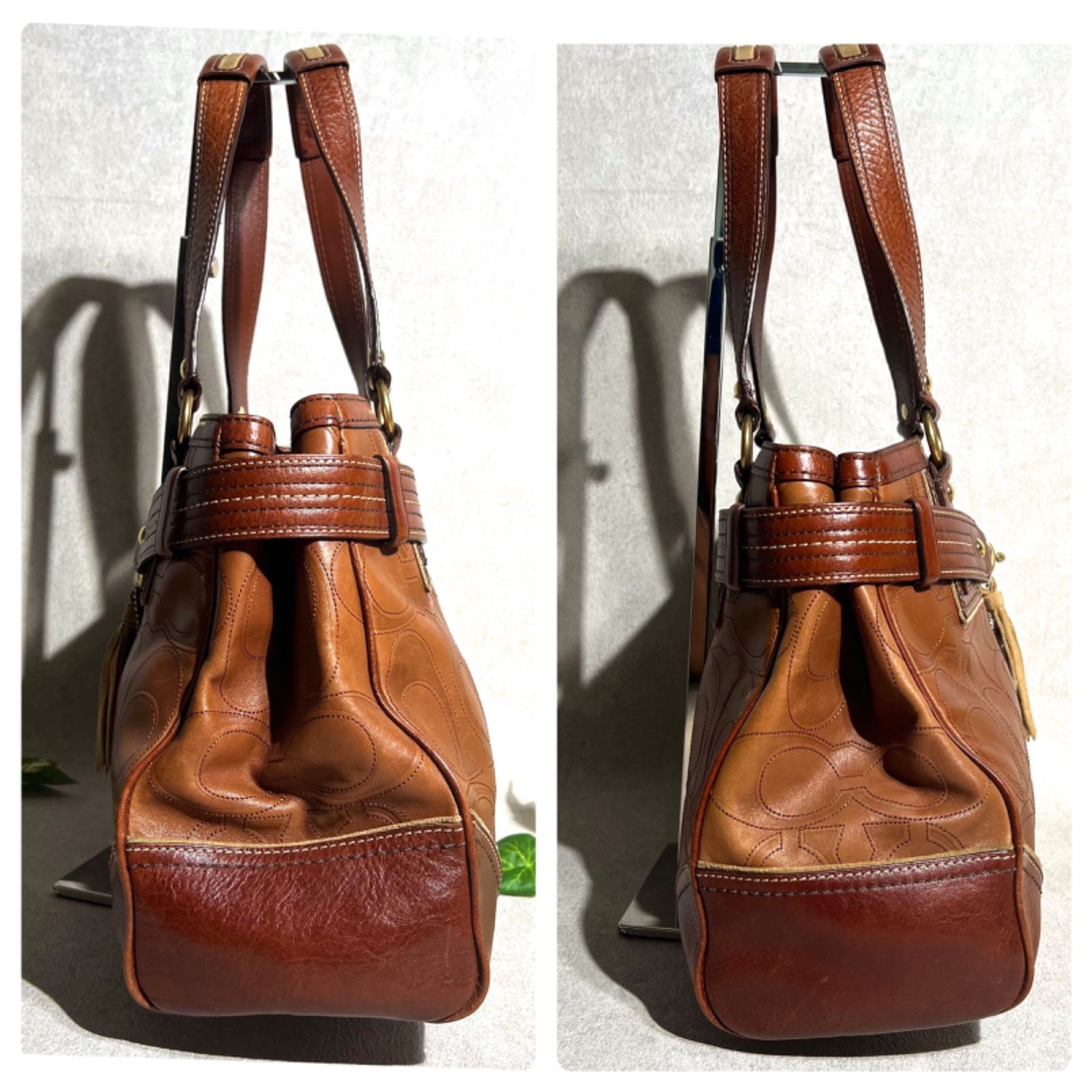 希少】OLD COACH オールドコーチ レザー 金具 ハンドバッグ10227 