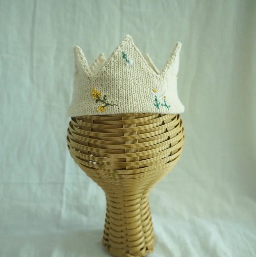 ハンドメイド　ベビークラウン  ニットクラウン　botanical　1歳　ハンドメイド