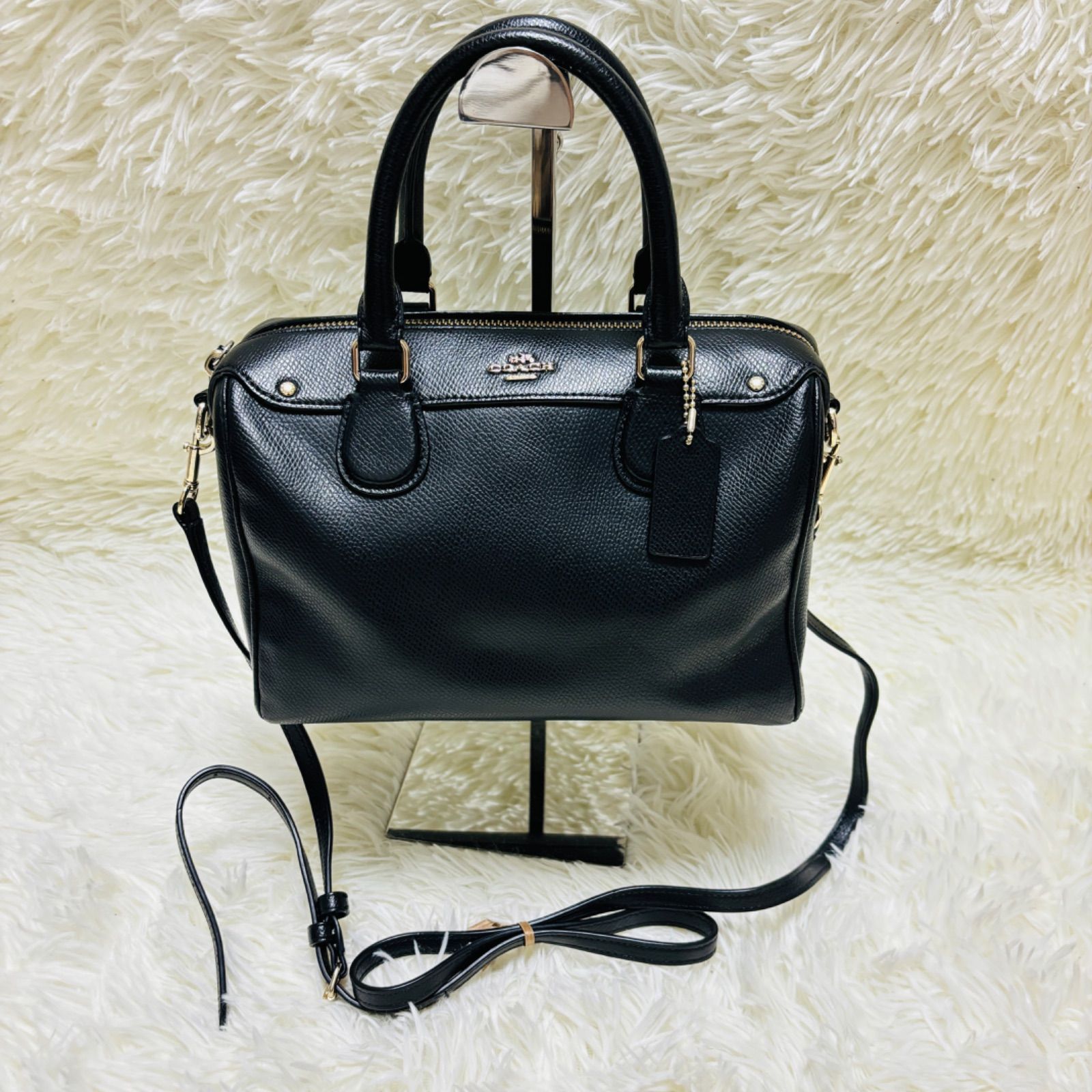 コーチ COACH 2WAY ショルダーバッグ ハンドバッグ レザー ブラック F57521 バッグ 中古