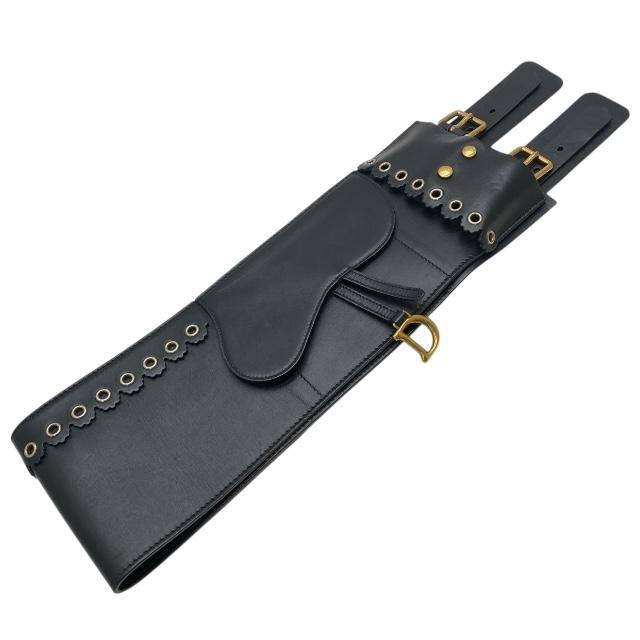 美品 ディオール サドルポーラベルト Dロゴ 全長87 幅12cm サイズ75 Christian Dior ディオール サドルベルト Dロゴ金具 レザー