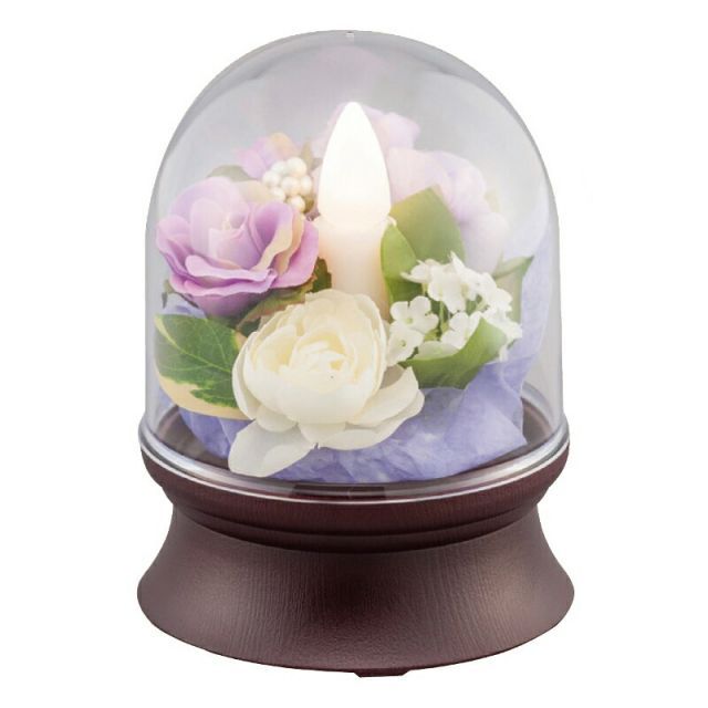 盆提灯 岐阜提灯 花タイプ ルミネ キャンドル むらさき 高さ16 cm P 17 23600 LED コードレス 初盆 新盆 お盆