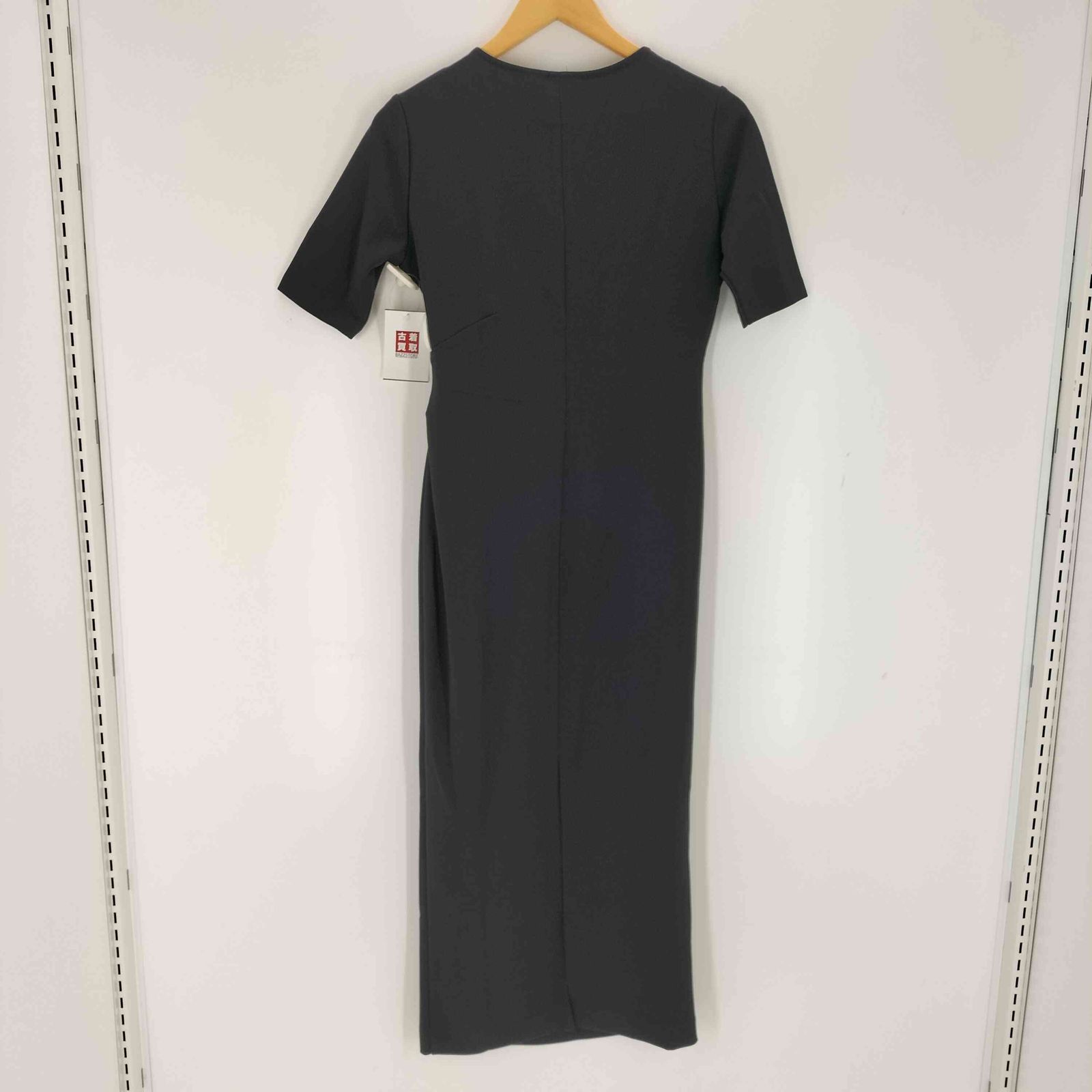 anuans アニュアンス ウエストタックドレープワンピース ブラック ア